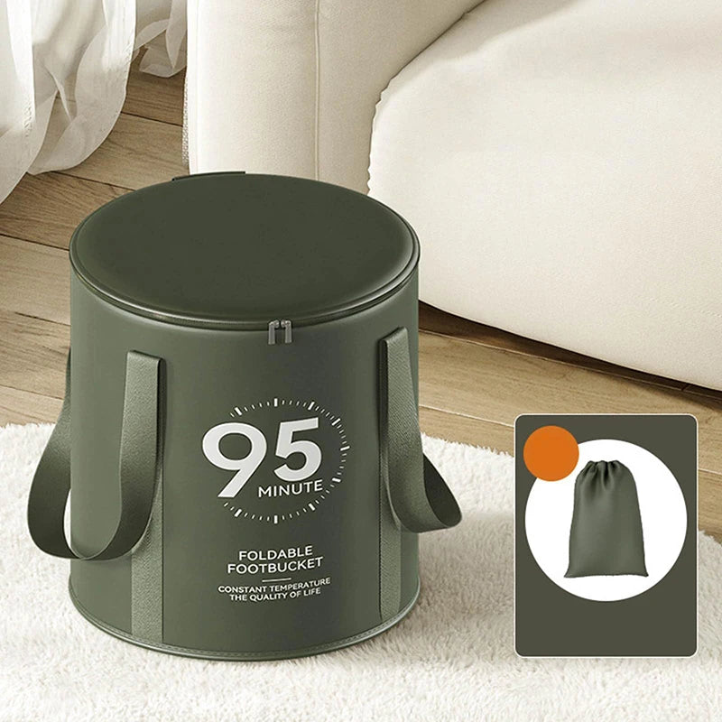 Large Folding Foot Bath Bucket With Lid Portable Soaking Basin Multi-functional Feet Bathtub For Outdoor Travel Bathroom