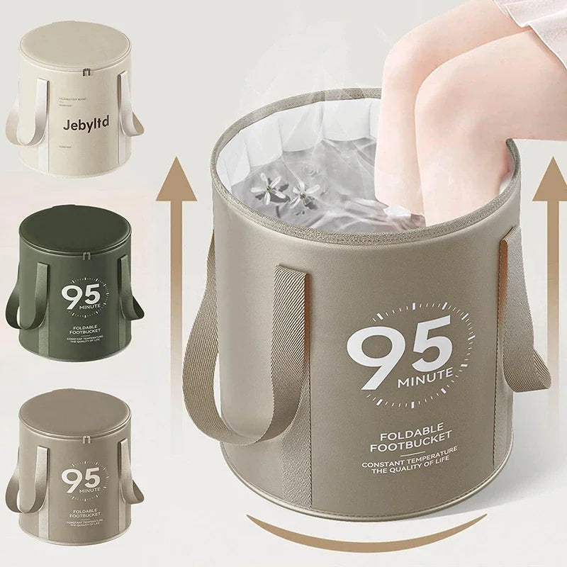 Large Folding Foot Bath Bucket With Lid Portable Soaking Basin Multi-functional Feet Bathtub For Outdoor Travel Bathroom