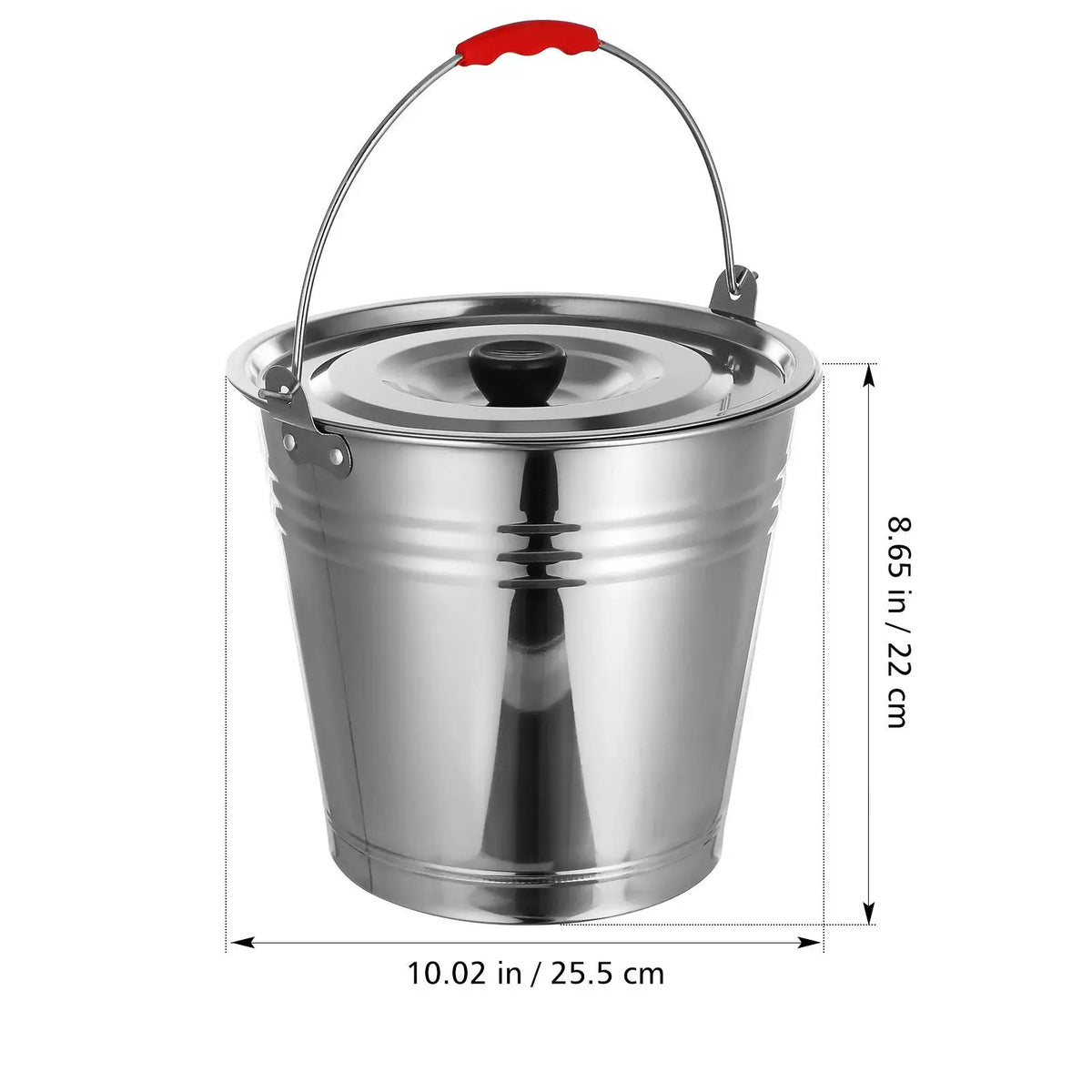 1Pcs Portable Water Bucket High-Quality Thickened Stainless Steel Milk Pail Multi-Functional Ice Storage Household Ranch Utility